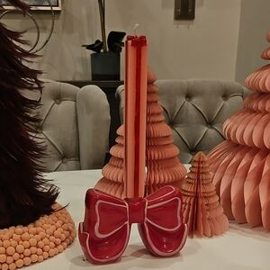 Red Bow Candle Holder